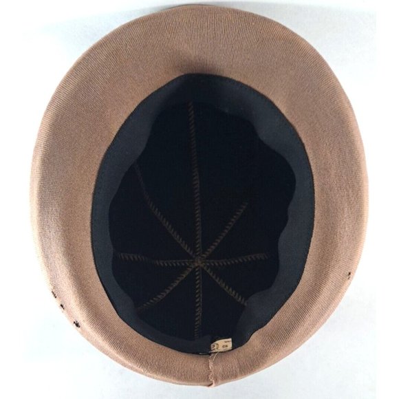 Women's Vintage Bucket Hat Black Brown Stitching Union Made Mid Century 22" - Picture 6 of 9